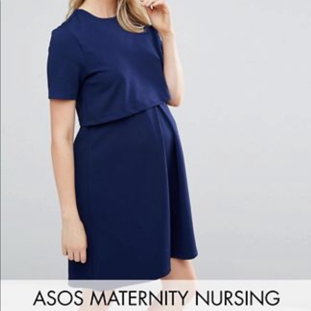 Asos Maternity and Nursing dress Navy blue
